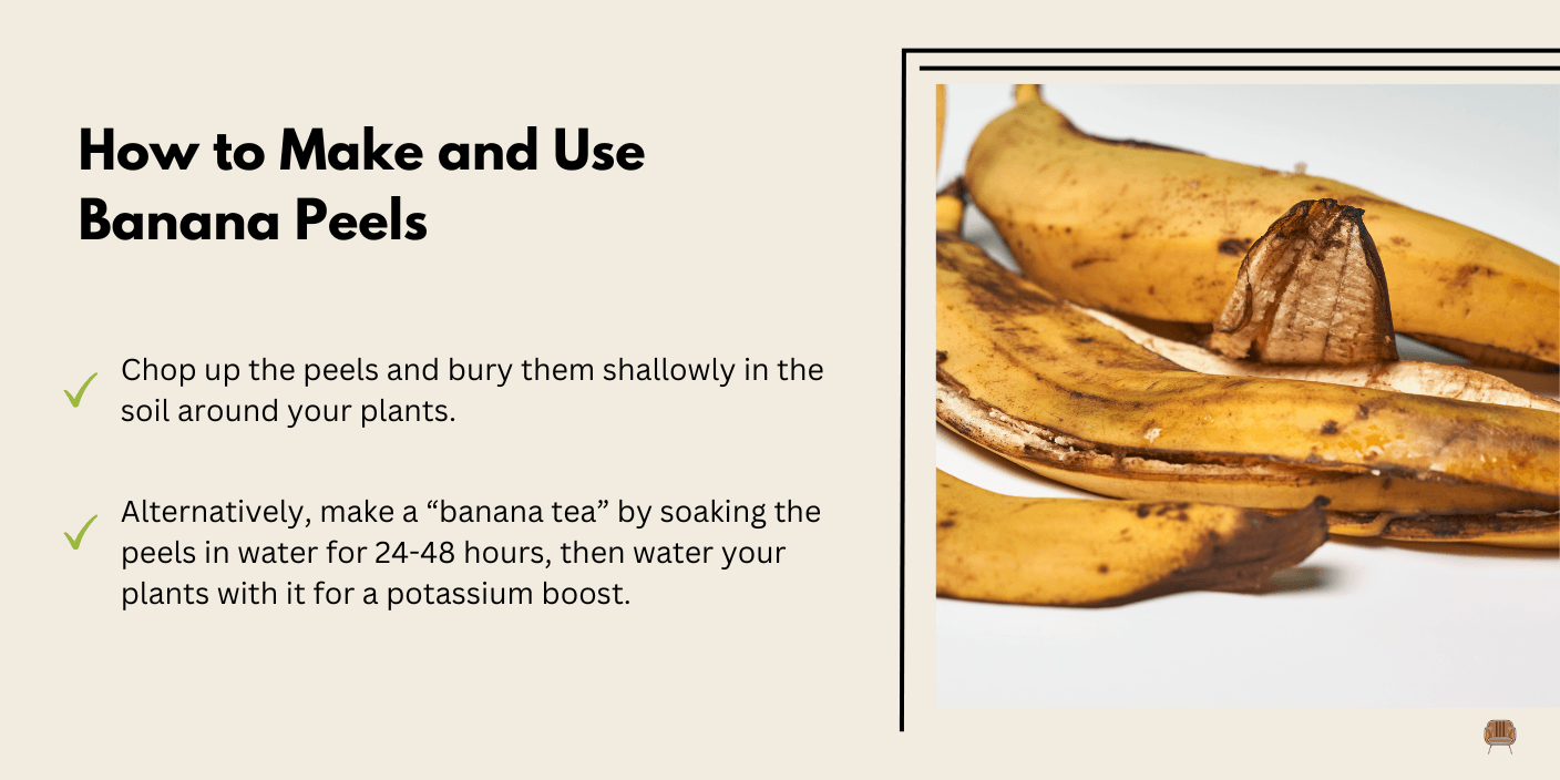 Banana Peels a Try for Potassium - They are an easy, natural source of potassium, which helps plants grow strong and resist disease.