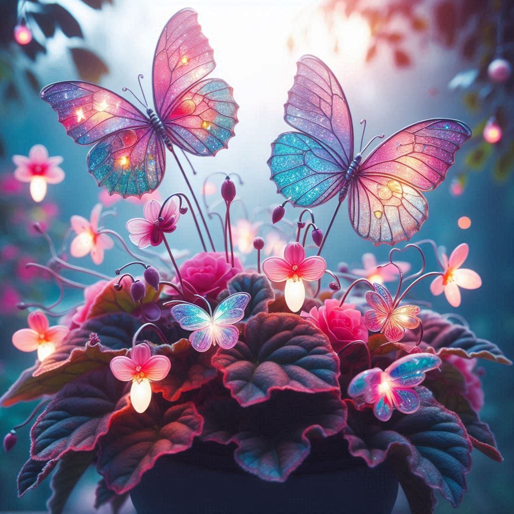 Moonlight Butterfly Begonia - Not real!