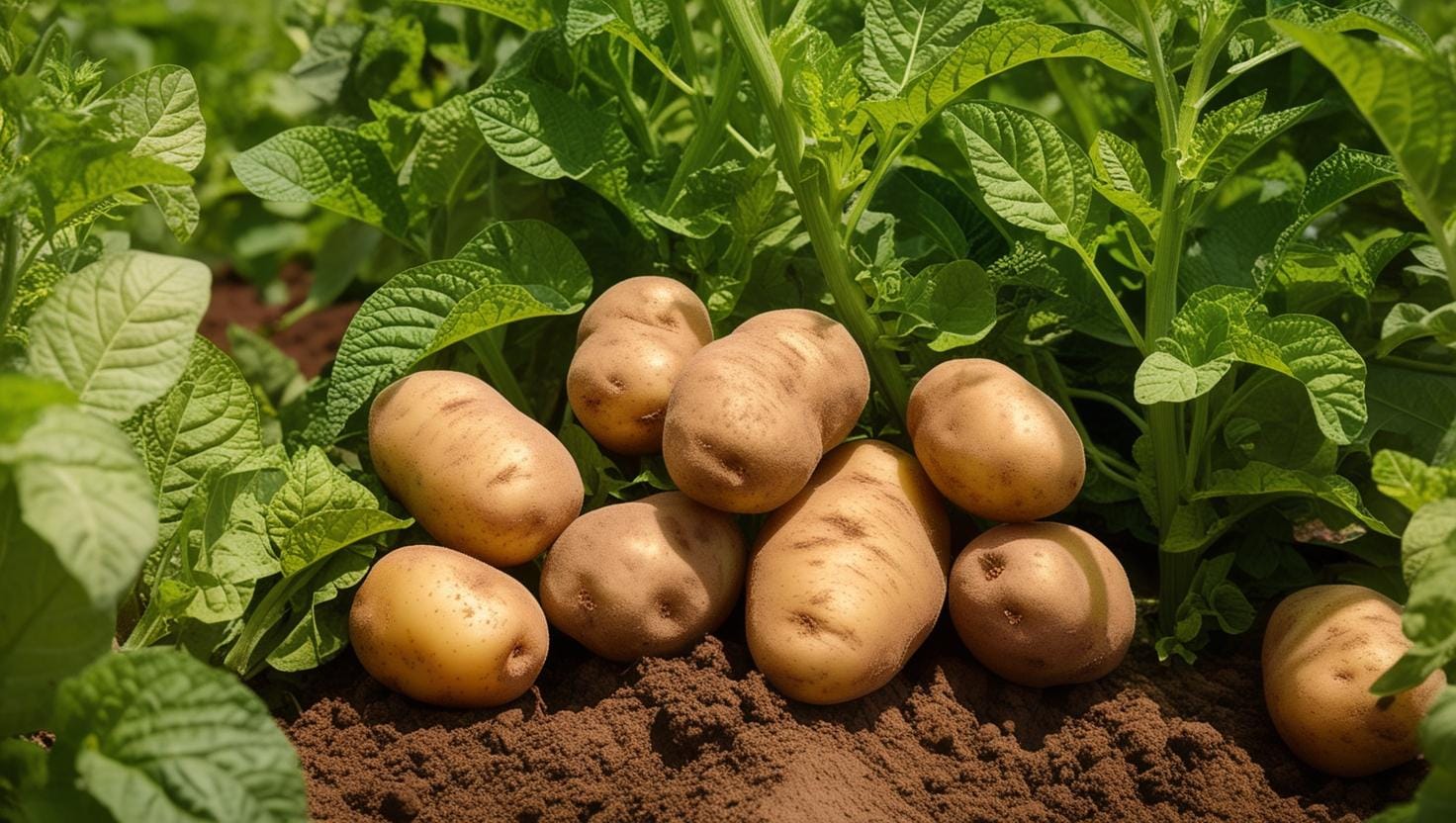 A healthy potato plant growing in a home garden - Companion Plants for Cucumbers