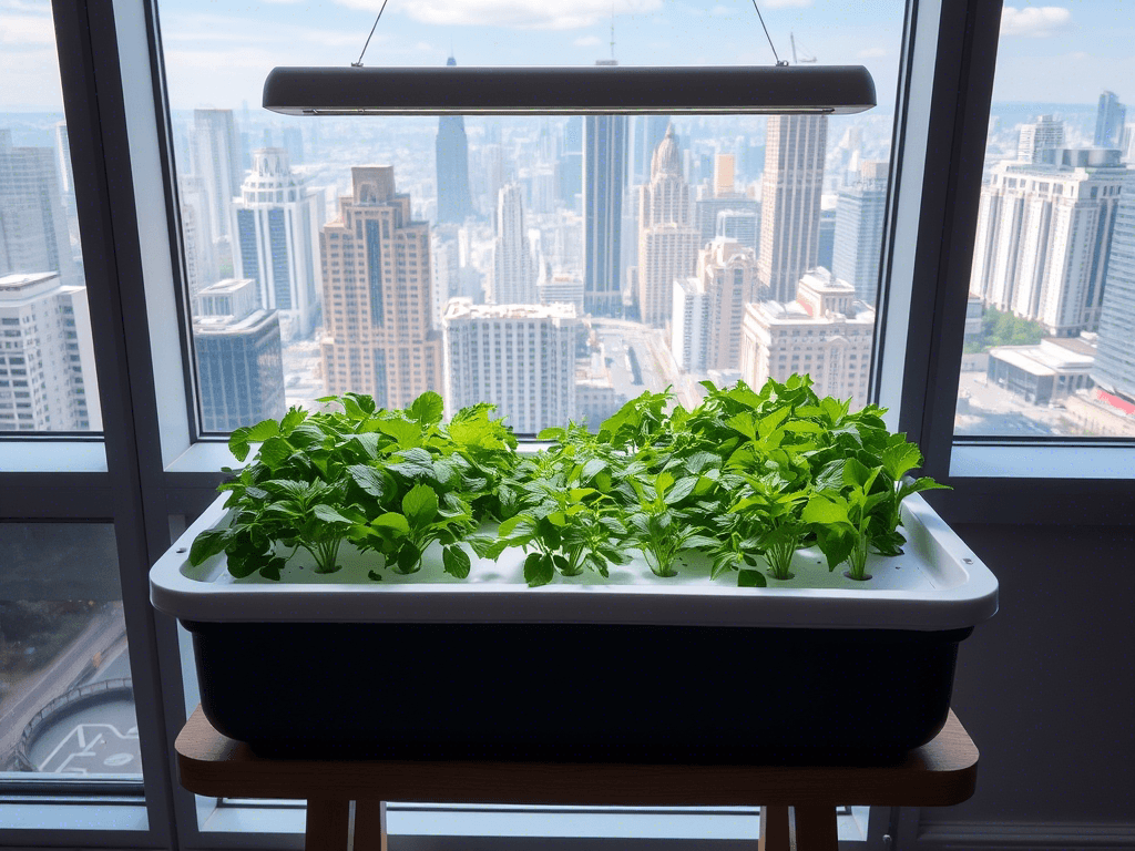 Small-space hydroponics system