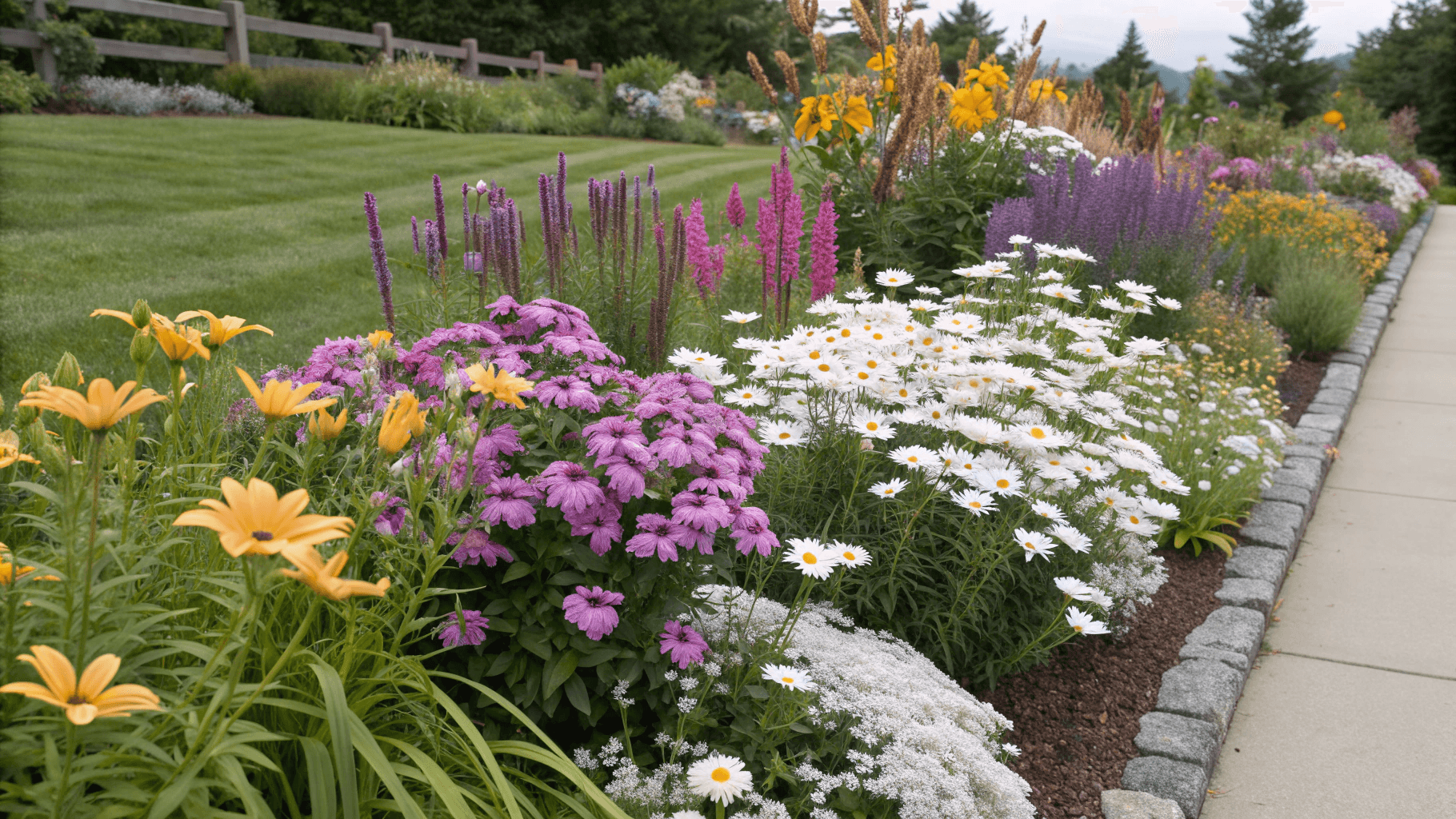 Garden Design Ideas Using Companion Plants for Phlox - Perennial Border Garden