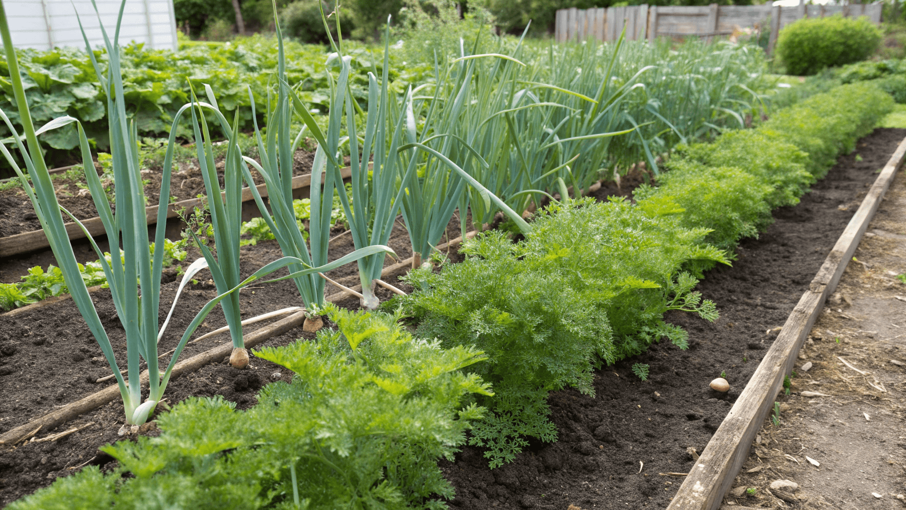 Best Companion Plants for Garlic - Garlic is a great friend to root vegetables like carrots. Its strong scent confuses carrot flies, keeping these pests away from your delicate roots. Plant garlic in between carrot rows to maximize its protective effects.