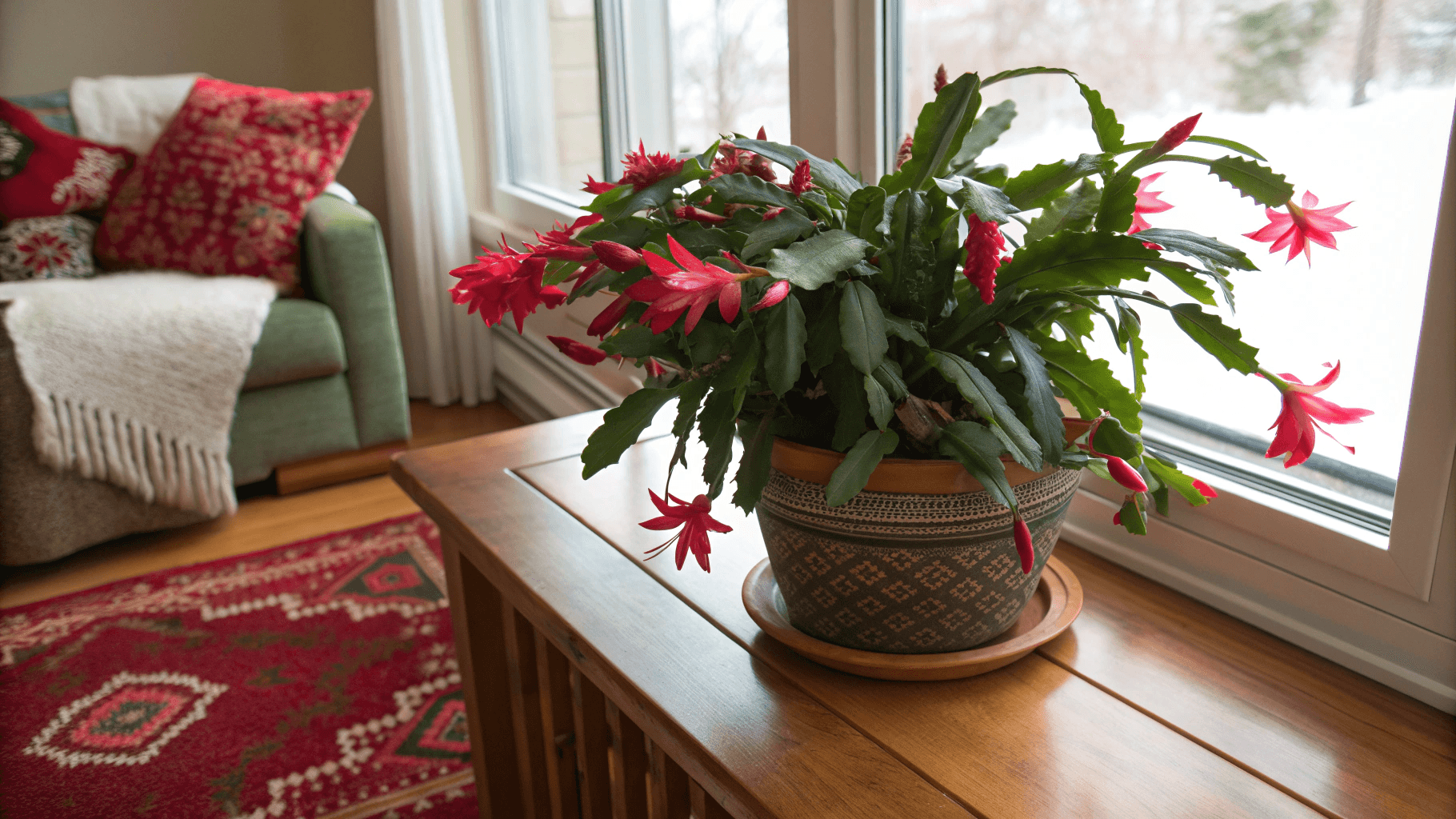 Types of Holiday Cactus (And How to Tell Them Apart) - Christmas Cactus (Schlumbergera bridgesii)
