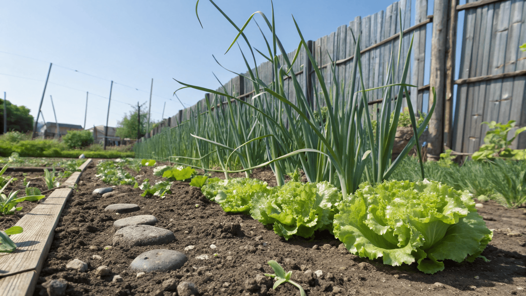 Companion Plants for Garlic - Garlic and Lettuce