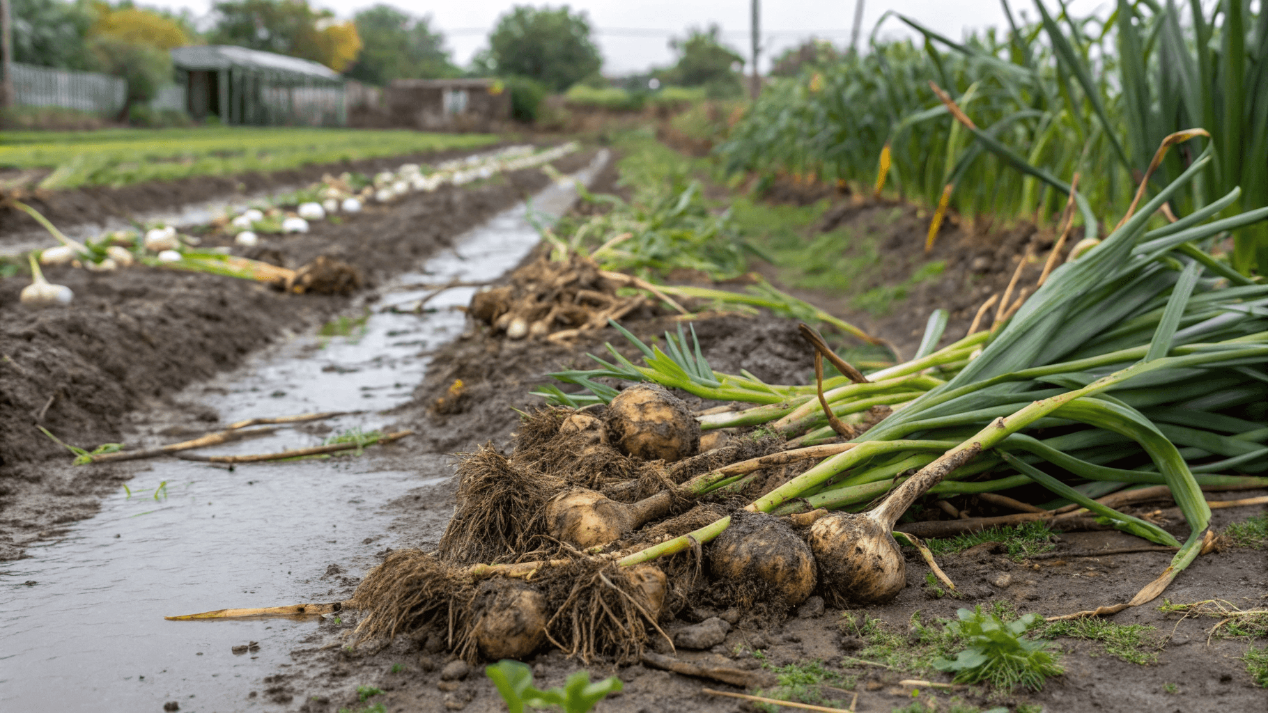 Common Garlic Problems - Garlic doesn’t like “wet feet.” One of the most common garlic problems is rot, especially if the soil stays soggy for long periods or if watering is inconsistent.