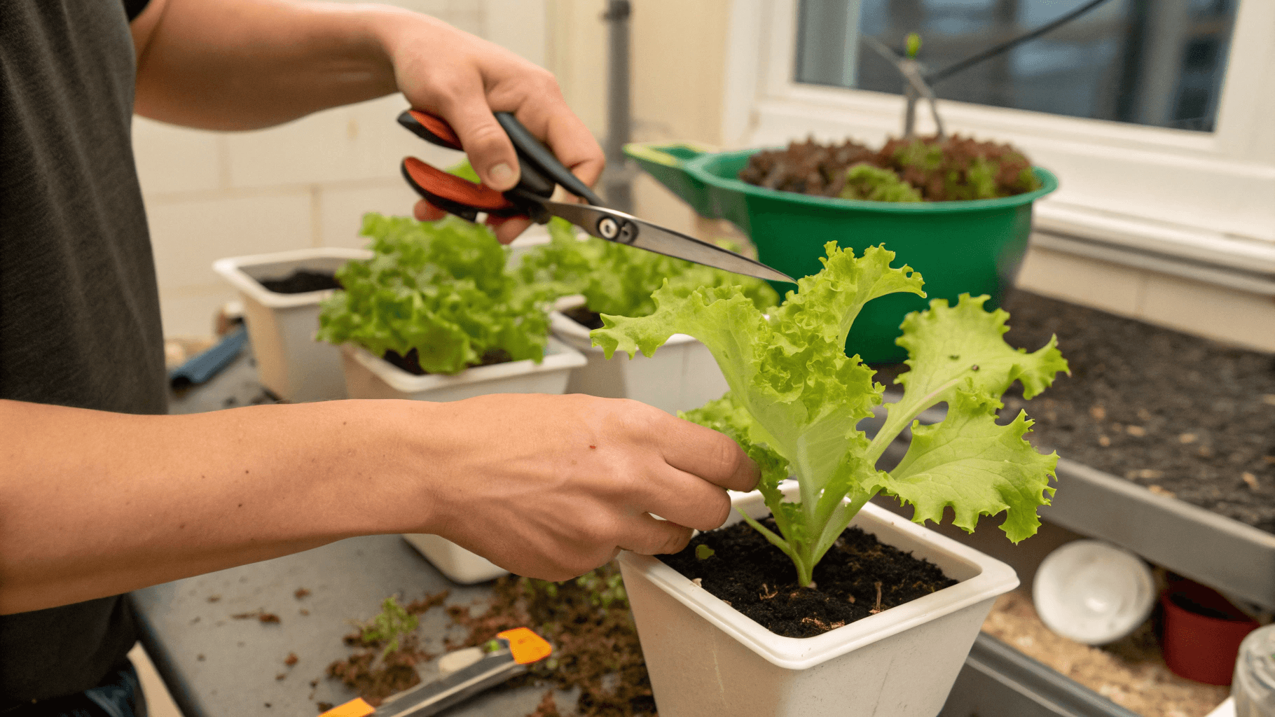 How to Harvest Indoor Lettuce - Harvesting Baby Greens