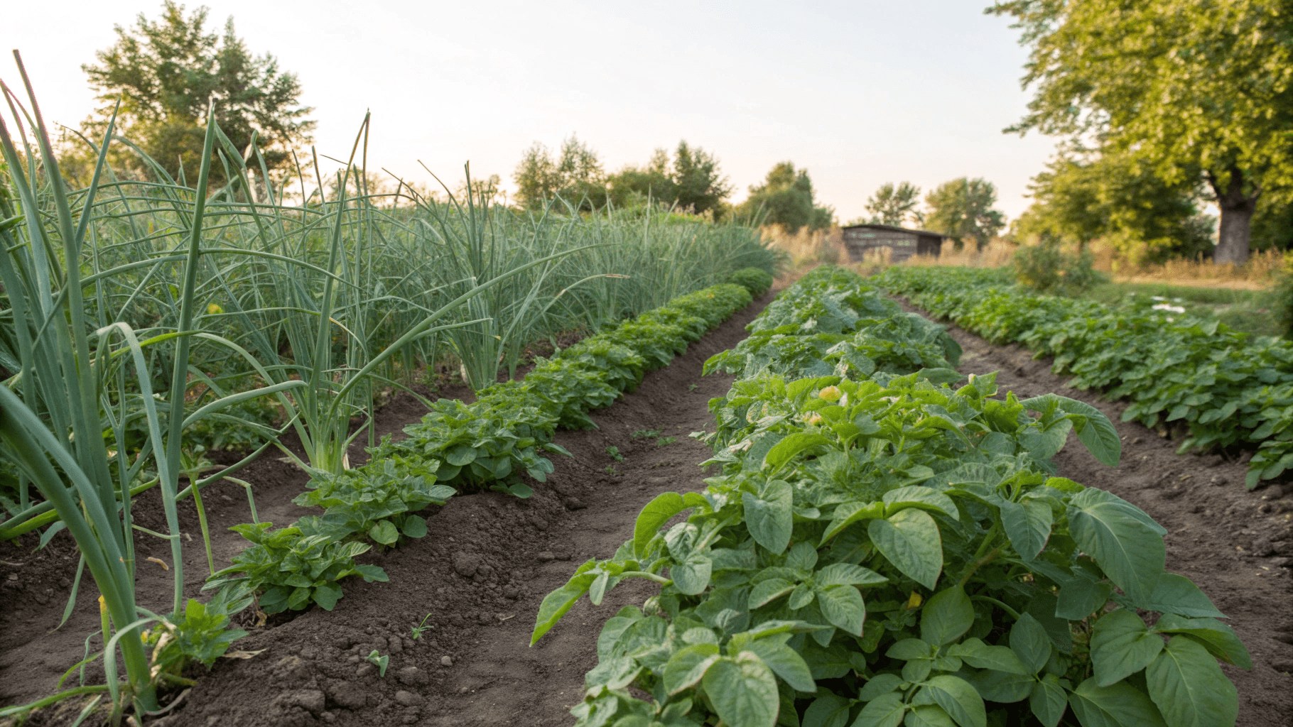 Best Companion Plants for Garlic - Planting garlic near potatoes can reduce infestations from potato beetles and other harmful insects. This natural protection improves tuber quality and increases overall yield.