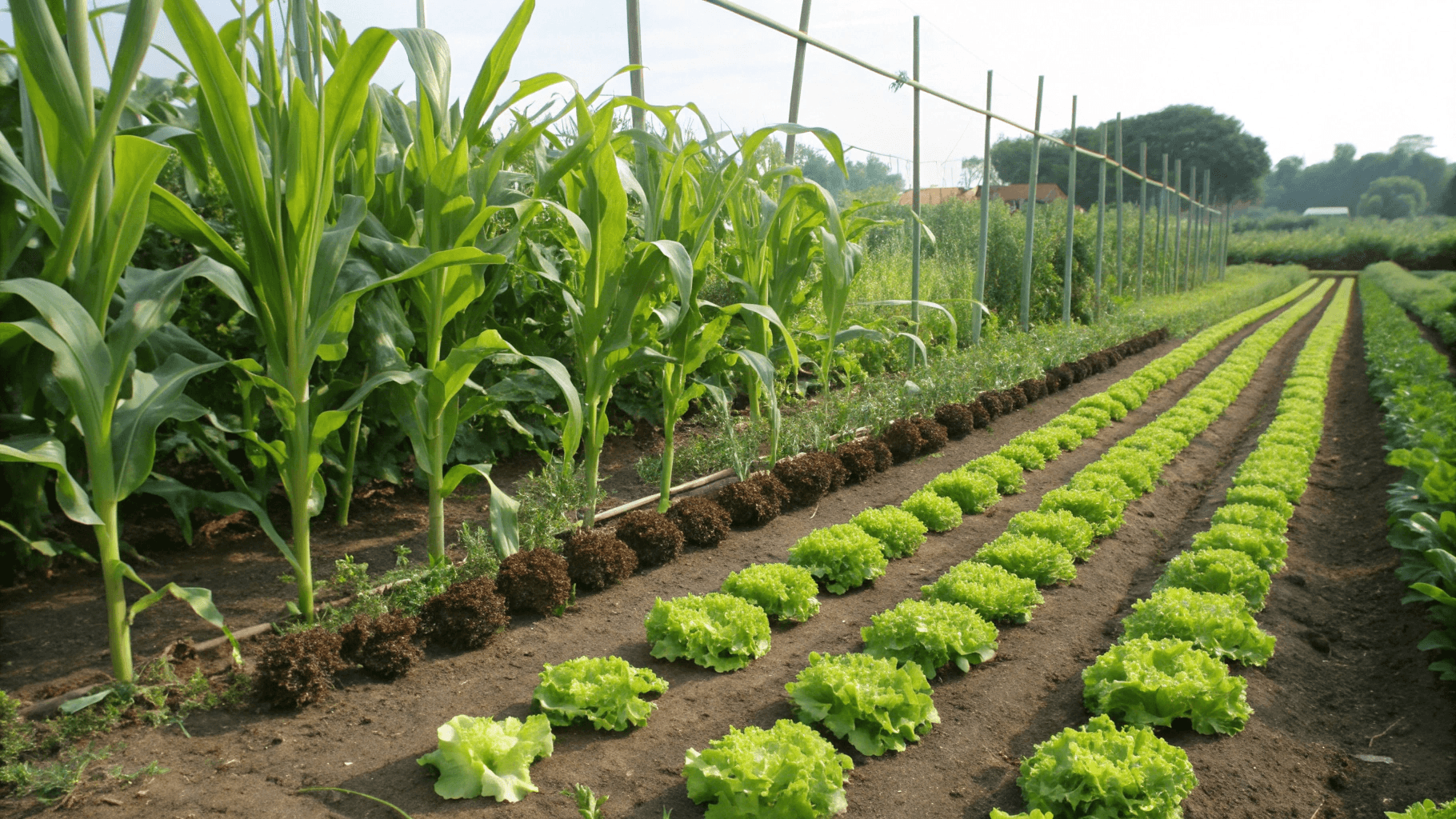 Best Companion Plants for Lettuce -  While not for every-sized garden, corn creates excellent natural shade and is tall. Plant lettuce along the east side of corn rows so it receives morning sun and afternoon protection.