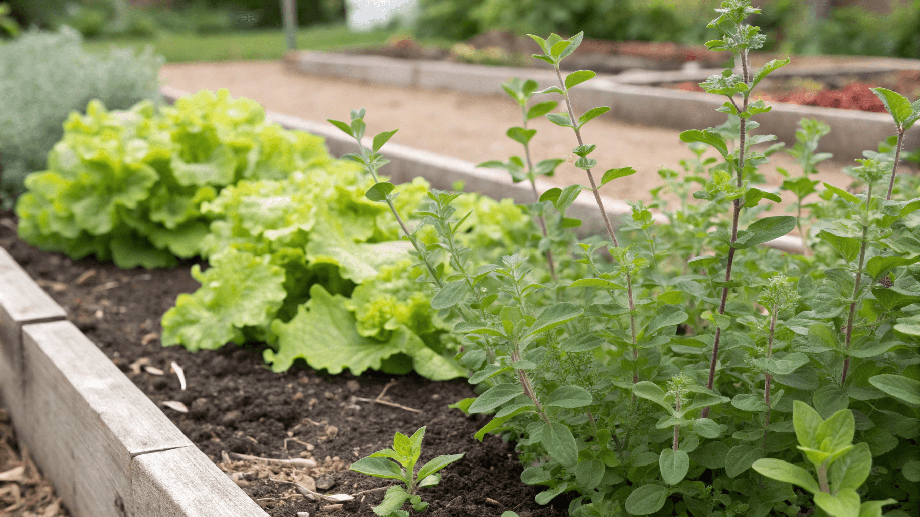 Best Companion Plants for Lettuce -  Oregano, Rosemary, Sage and Thyme