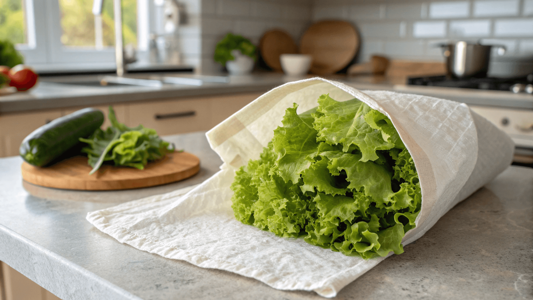 Method 2: Produce Drawer Storage (Minimal Setup) - Wrap lettuce loosely in a dry paper towel
Place it in the refrigerator’s crisper drawer
Keep it away from fruits like apples (they release ethylene gas)