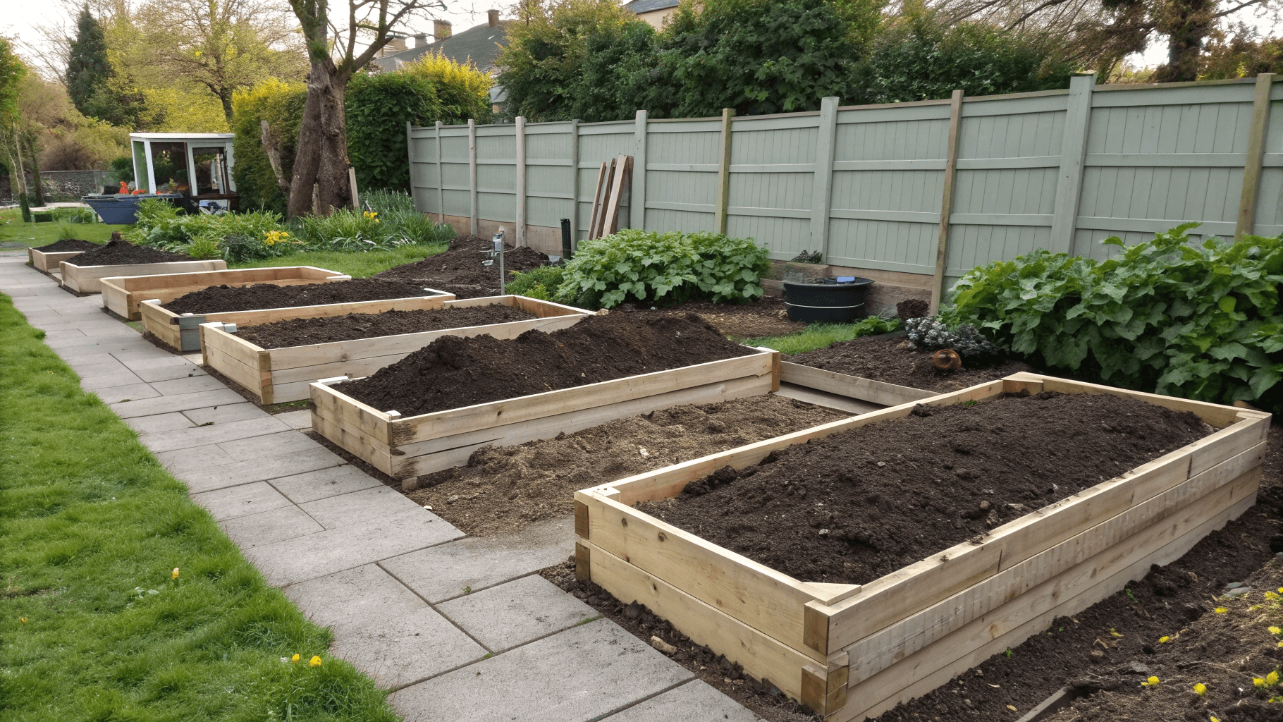 Raised beds deplete nutrients more quickly because they contain a finite amount of soil. Refreshing your soil seasonally keeps plants healthy and productive.