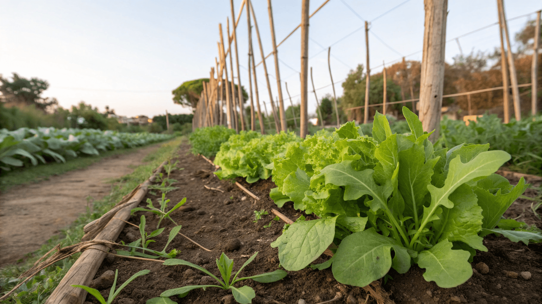 Companion planting helps deter pests and maximize space.