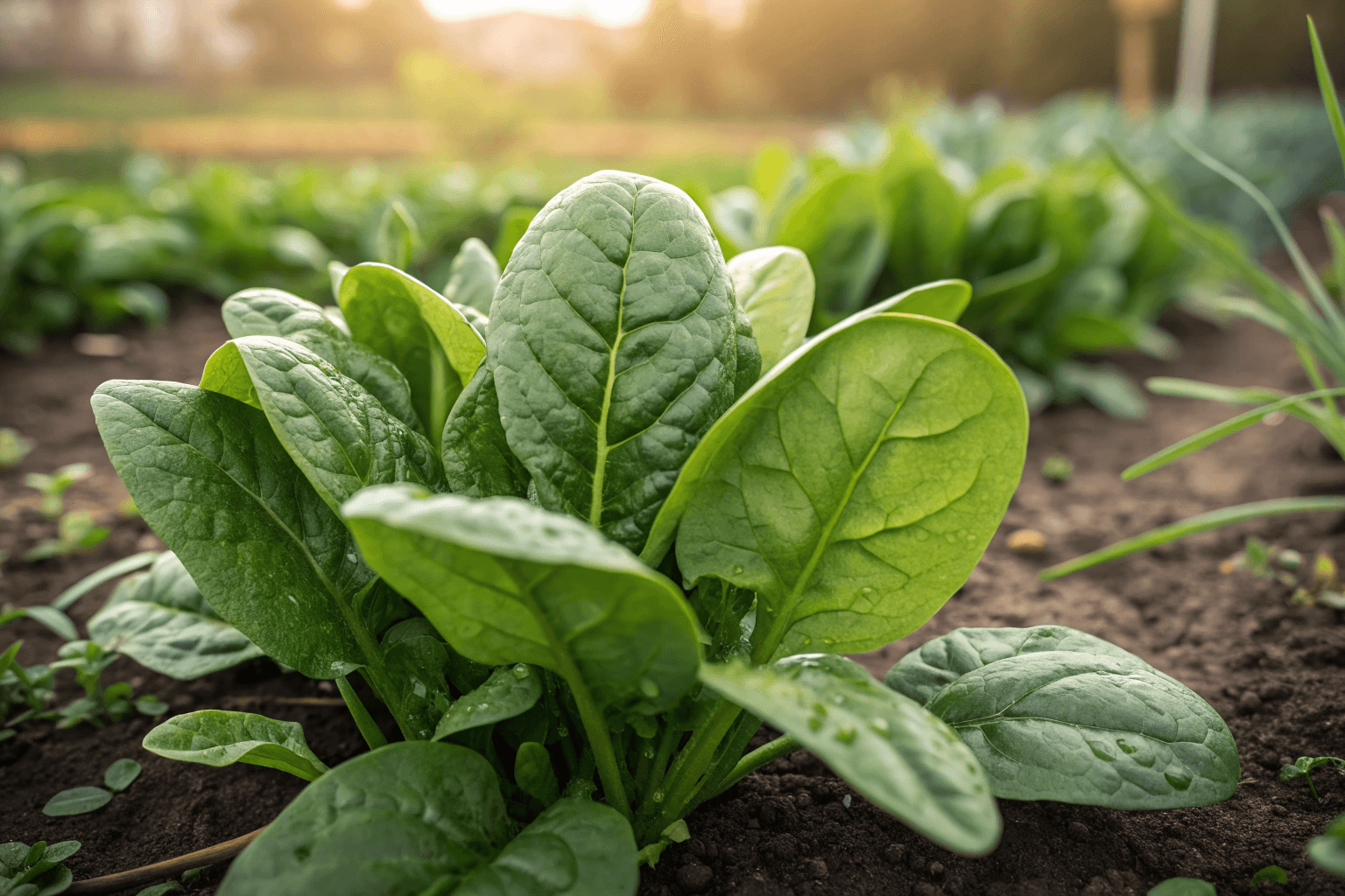 Flat-leaf spinach has smooth, wide, flat leaves that are easy to wash and prepare, often used commercially. It’s often used for fresh salads and cooking because the leaves are tender.