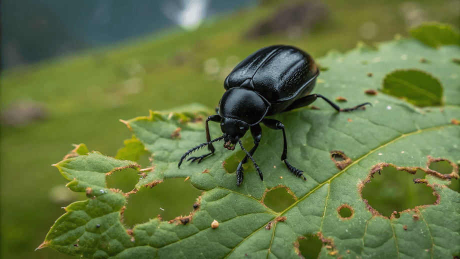 Flea beetles are small insects that can cause outsized damage, especially on young kale plants.