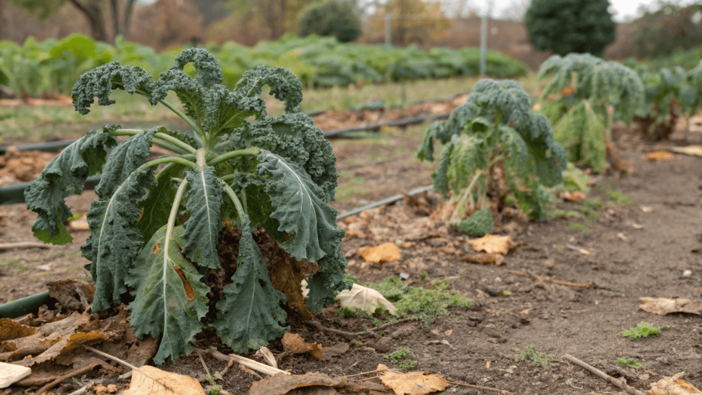 Kale drooping leaves during heat