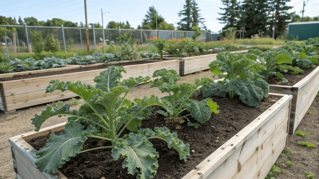 Plant in raised beds if water lingers after rain - How To Prevent Kale Diseases