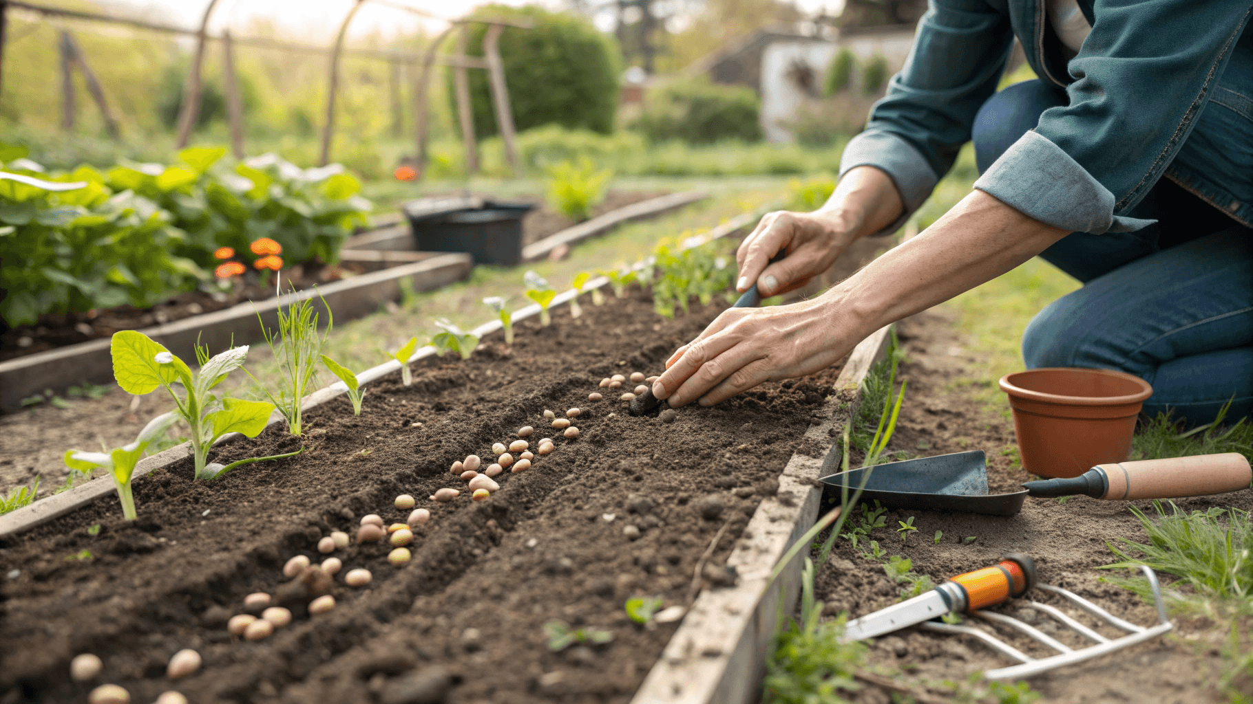 Mustard greens grow best when direct sown from seed. Transplants can work, but they’re unnecessary and sometimes slow plants down.