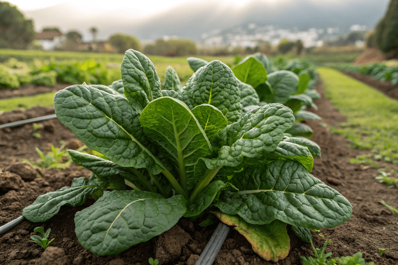 Savoy spinach has dark green, crinkled leaves and a slightly thicker texture. This type is ideal if you’re growing spinach in cooler climates or early in the season.