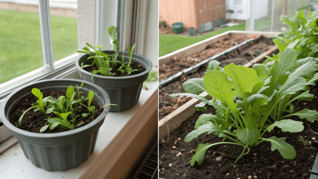 Arugula indoor vs outdoor planting timing