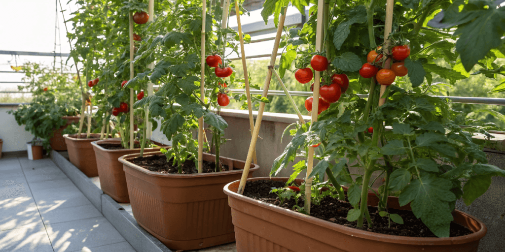 Supporting Tomatoes in Containers