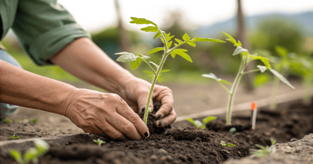 Transplanting Tomato Seedlings Step by Step