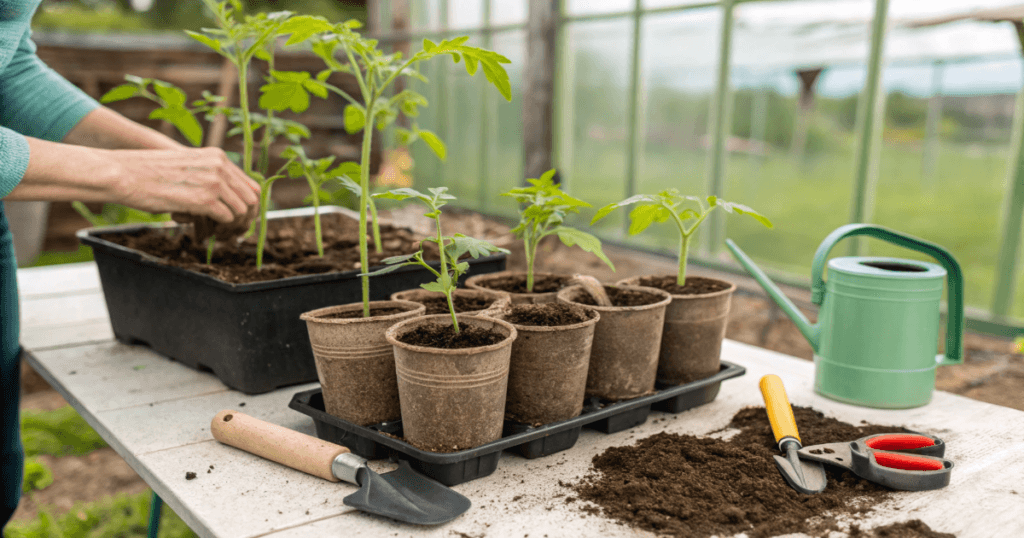 Transplanting Tomatoes in Containers