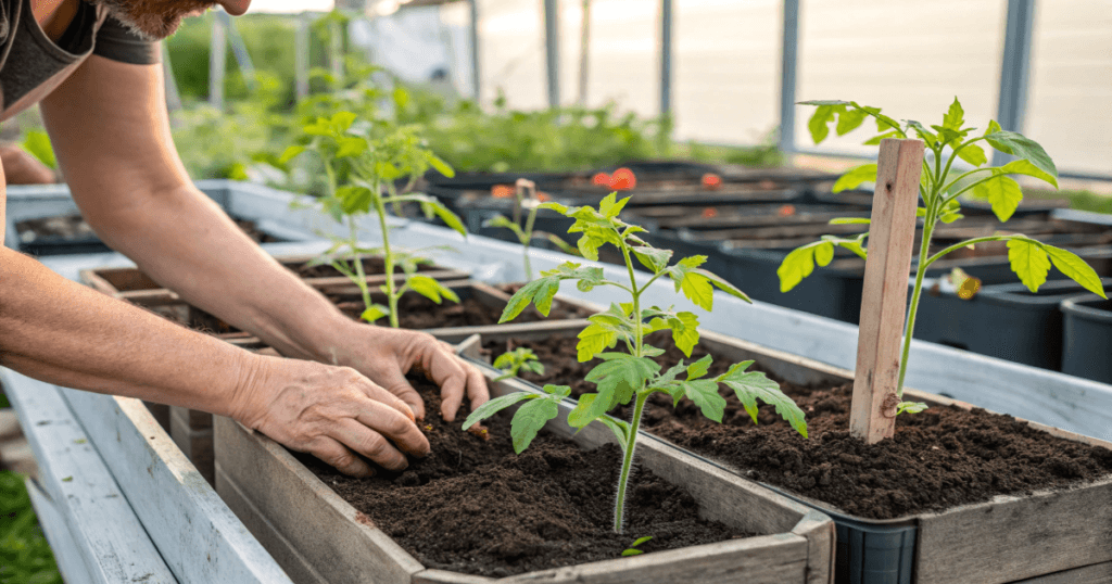 Transplanting in Raised Beds